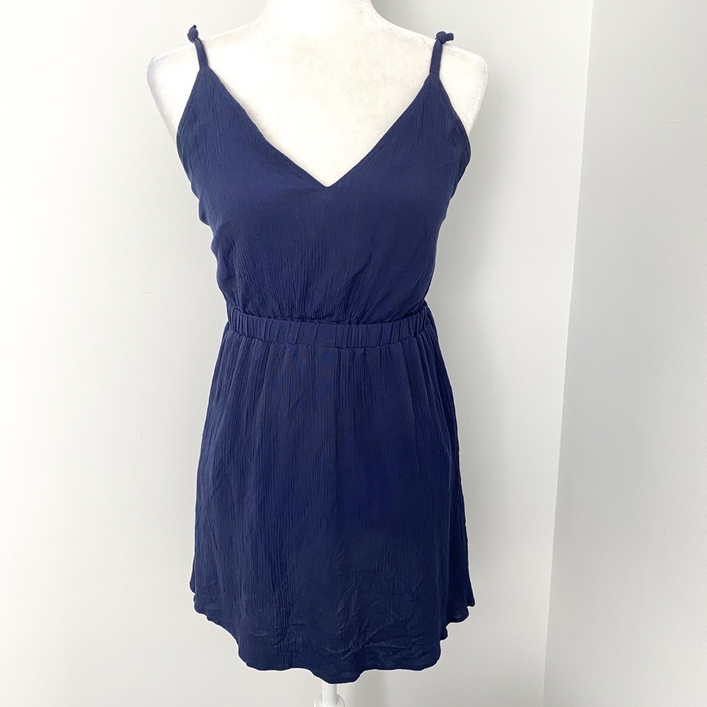 Navy Open Back Dress